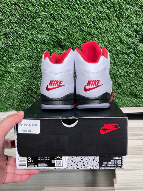Jordan 5 Retro Fire Red Silver Tongue (2020) (PS) Sz 3Y