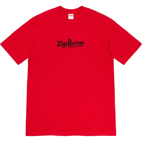 Supreme Red Stay Positive Tee Sz L