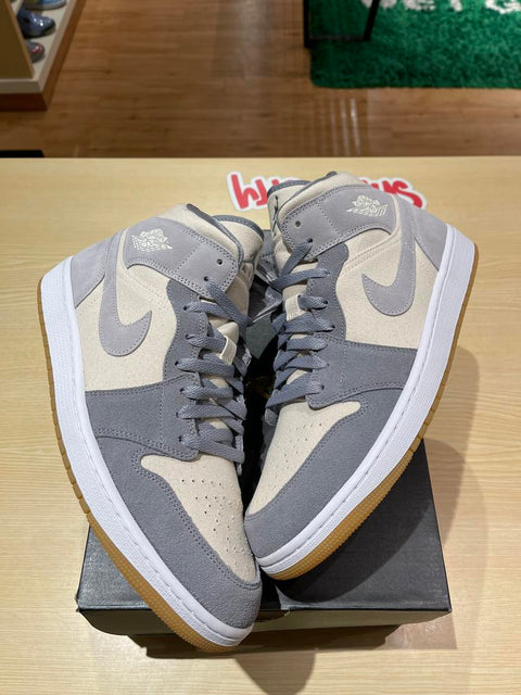 Jordan 1 Mid SE Coconut Milk Particle Grey Sz 13