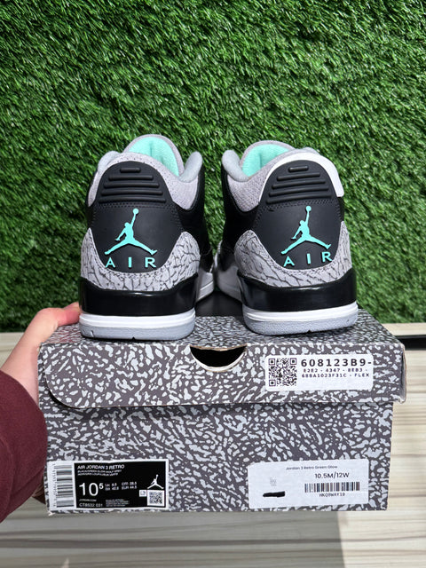 Jordan 3 Retro Green Glow Sz 10.5M