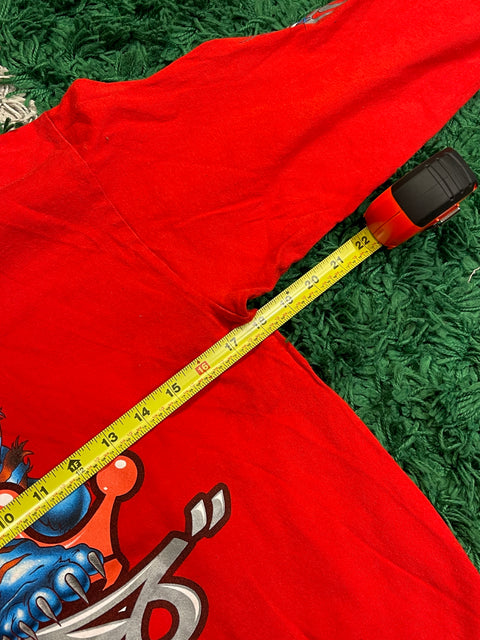 Vintage Kids JNCO Jeans Tribal Tiger Red Long Sleeve Shirt Large