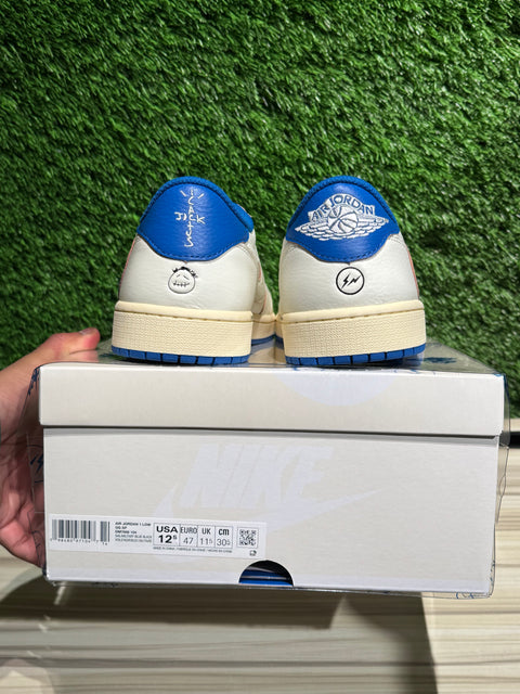 Jordan 1 Retro Low OG SP Fragment x Travis Scott Sail Military Blue Sz 12.5