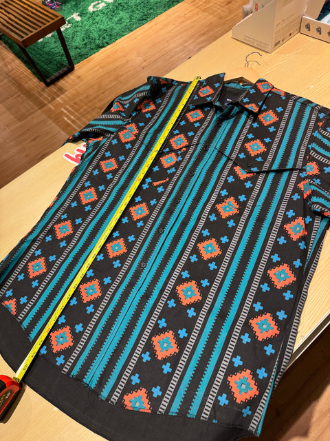 VTG Wrangler 80s Aztec Cowboy Western Button Up Sz XXL