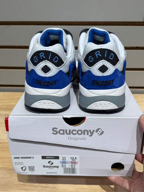 Saucony Grid Shadow 2 White Blue Sz 11