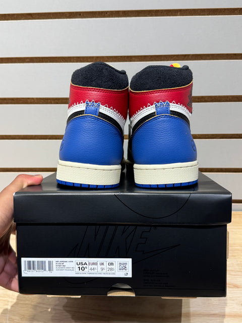 Jordan 1 Retro High OG SP Fragment x Union LA Varsity Red Sport Royal Sz 10.5