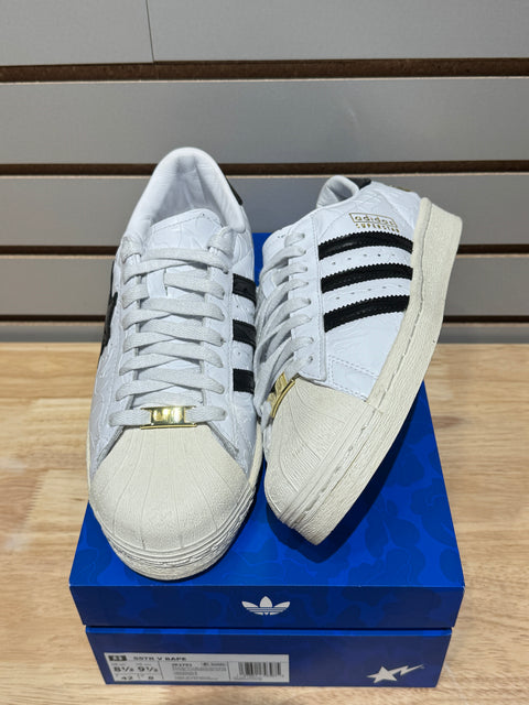 adidas Superstar Vintage Bape White Black Sz 8.5M