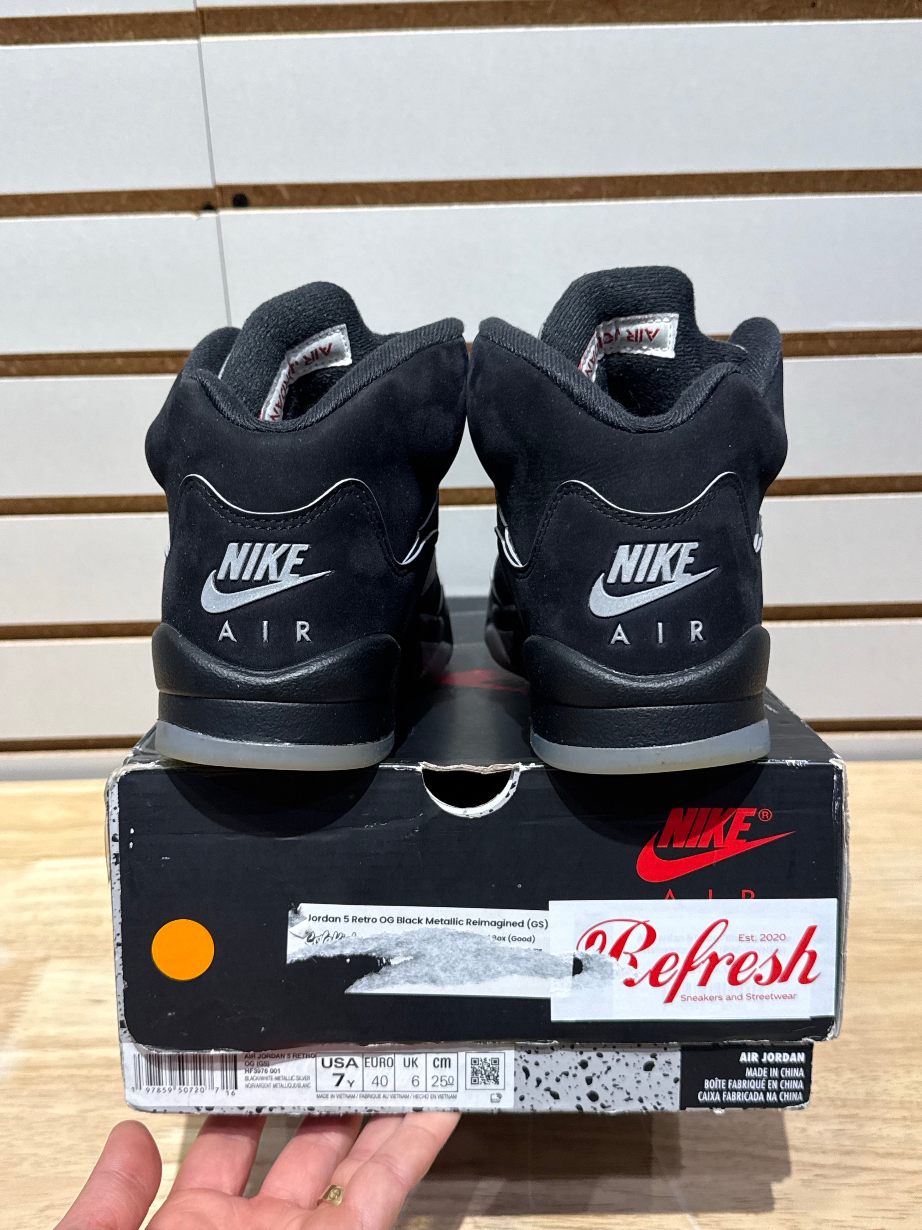 Jordan 5 Retro OG Black Metallic Reimagined (GS) Sz 7Y – Sneak City