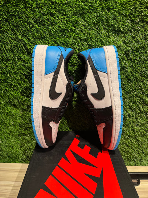 Jordan 1 Retro Low OG Black Dark Powder Blue Sz 4M