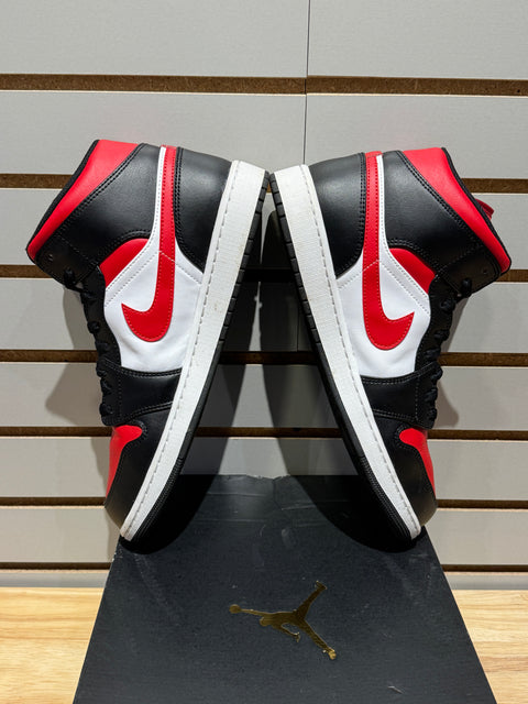 Jordan 1 Mid White Black Red (2022) Sz 12