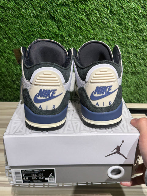 Jordan 3 Retro OG SP A Ma Maniére Diffused Blue Sz 7M/8.5W