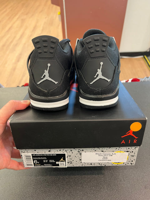 Jordan 4 Retro Black Canvas (GS)