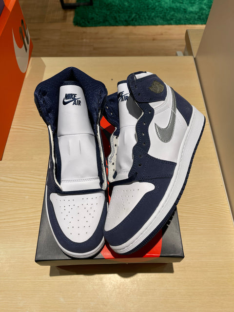 Jordan 1 Low Midnight Navy Wolf Grey (GS)