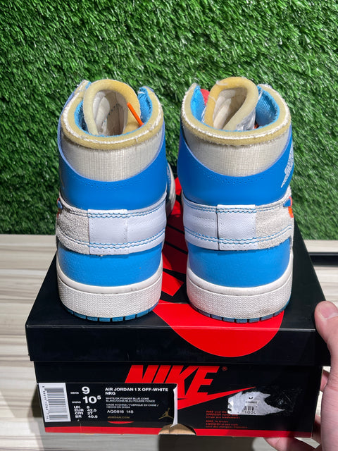 Jordan 1 Retro High Off-White University Blue Sz 9