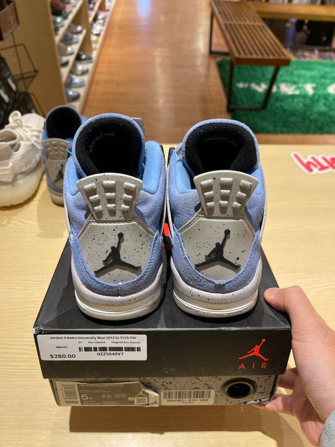 Jordan 4 Retro University Blue (GS) Sz 5Y/6.5W