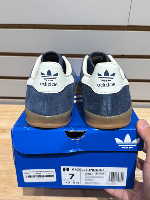 adidas Gazelle Indoor Night Indigo Off White Gold Metallic Sz 7