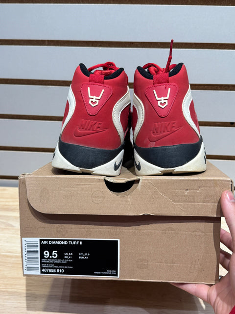 Nike Air Diamond Turf II Red Gold (2012) Sz 9.5