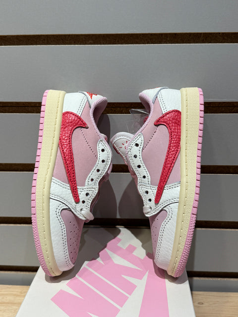 Jordan 1 Retro Low OG SP Travis Scott Sail Tropical Pink (PS) Sz 11c