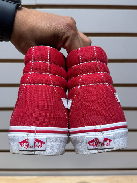 Vans Sk8-Hi Racing Red White Sz 7