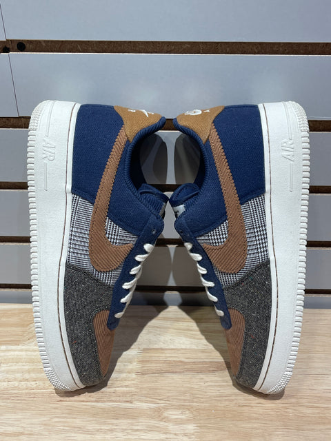 Nike Air Force 1 Low '07 PRM Tweed Midnight Navy Corduroy Sz 10