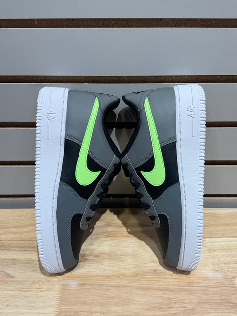 Nike Air Force 1 Low Black Smoke Grey Lime Blast (GS) Sz 5.5Y