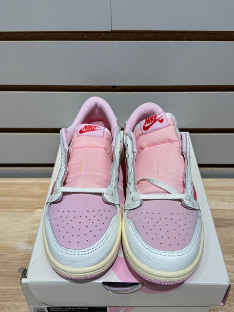 Jordan 1 Retro Low OG SP Travis Scott Sail Tropical Pink (PS) Sz 3Y