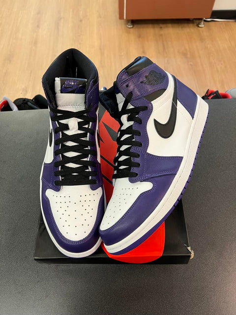 Jordan 1 Retro High Court Purple White Sz 14