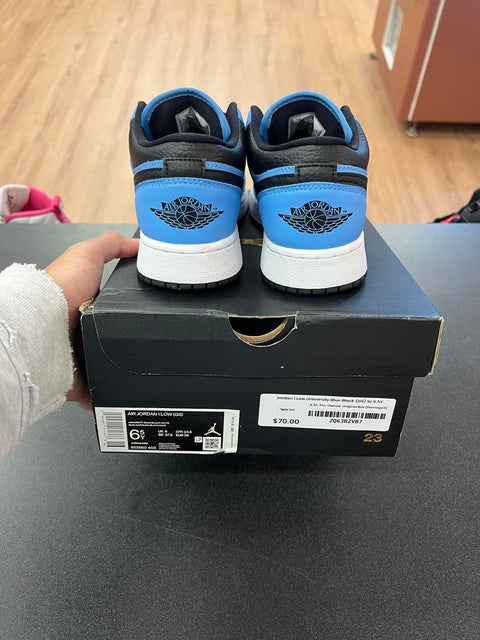 Jordan 1 Low University Blue Black (GS) Sz 6.5Y