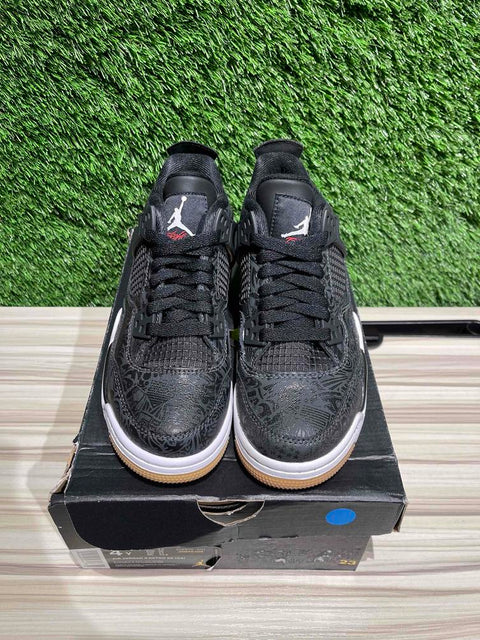 Jordan 4 Retro Laser Black Gum (GS) Sz 4Y