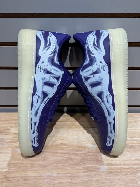 Nike Air Force 1 Low '07 QS Purple Skeleton Halloween (2021) Sz 14
