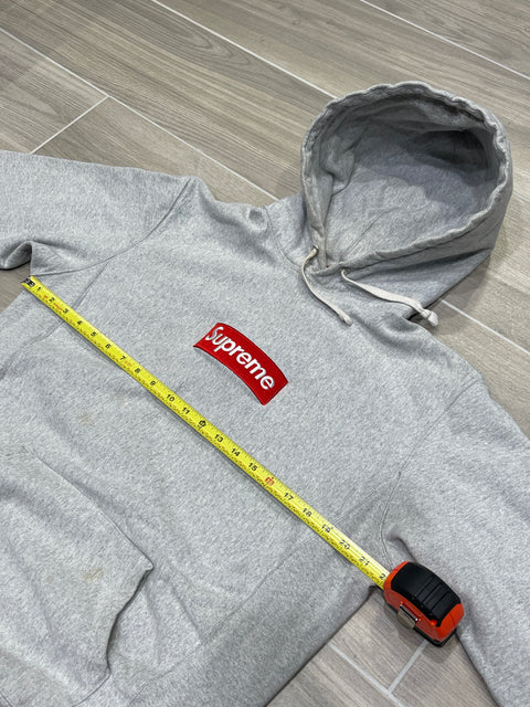 Supreme Box Logo Pullover Hoodie Heather Grey Sz L