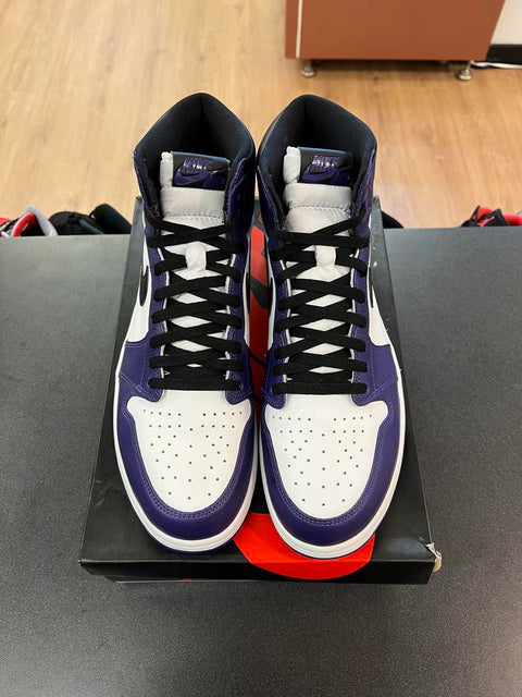 Jordan 1 Retro High Court Purple White Sz 14