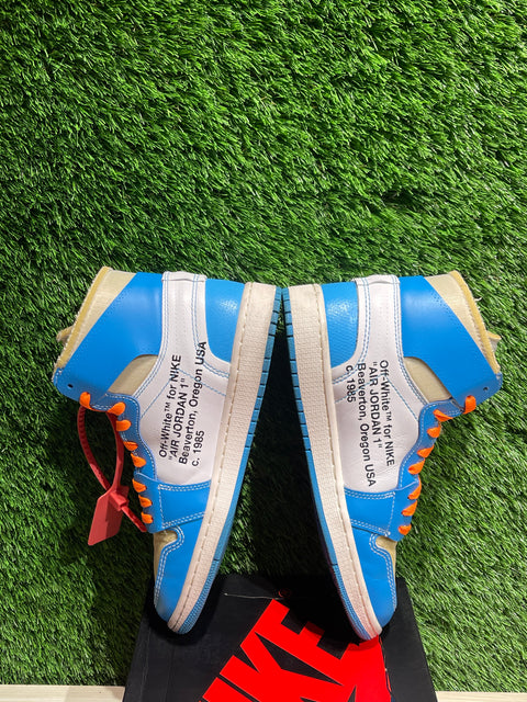 Jordan 1 Retro High Off-White University Blue Sz 9