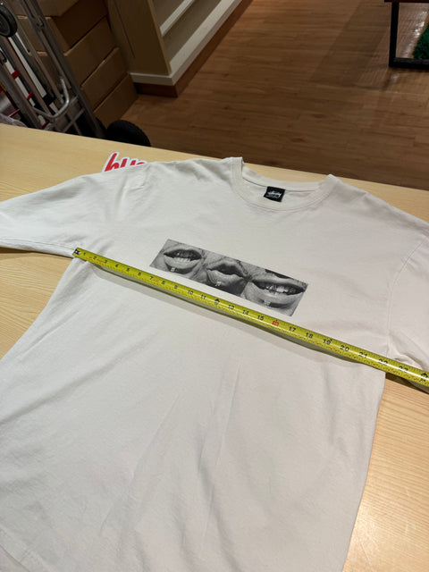 White Stussy Pronunciation Long Sleeve Sz L