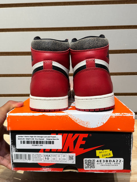 Jordan 1 Retro High OG Chicago Lost and Found Sz 10