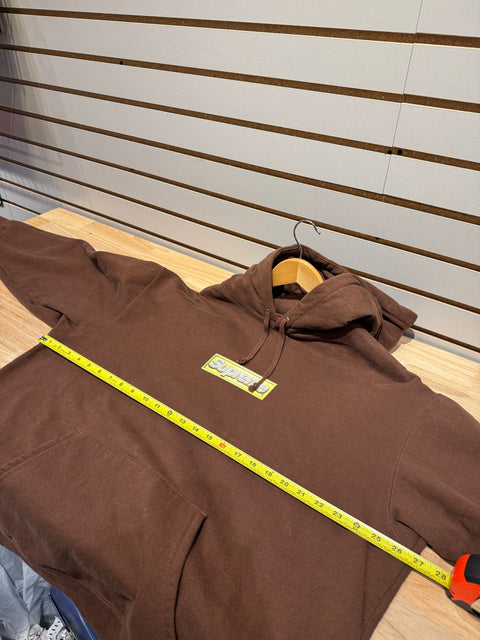 Supreme Bling Box Logo Hooded Sweatshirt Dark Brown Sz XL