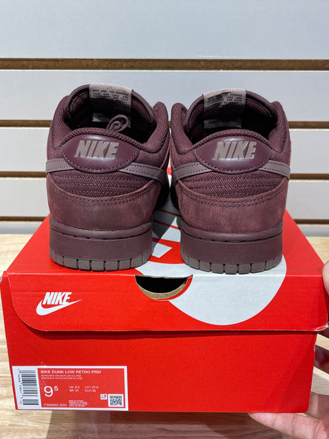 Nike Dunk Low Retro Premium Burgundy Crush Sz 9.5