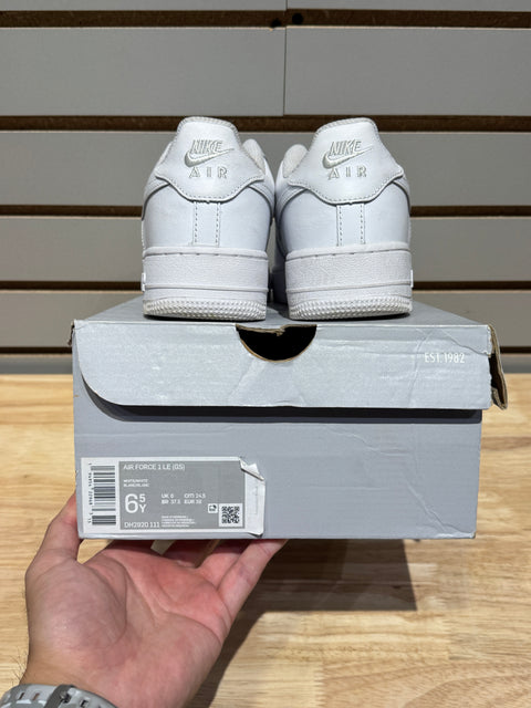 Nike Air Force 1 Low LE Triple White (GS) Sz 6.5Y