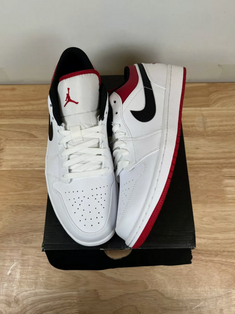 Jordan 1 Low White University Red Black Sz 10