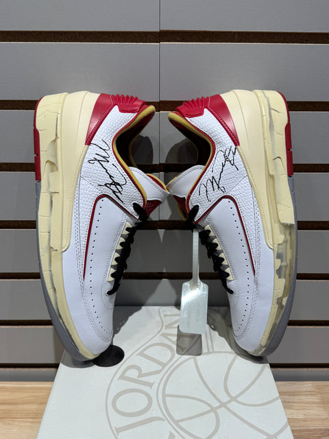 Jordan 2 Retro Low SP Off-White White Red Sz 10.5
