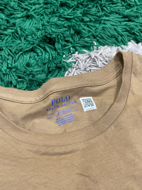 Polo Ralph Lauren Brown Cotton T-Shirt Light Brown Pony