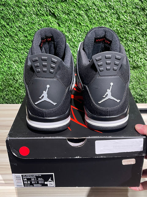 Jordan 4 Retro SE Black Canvas Sz 14M