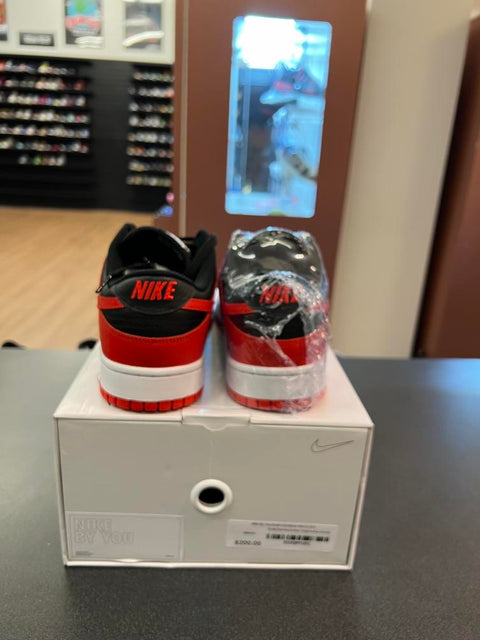 Nike By You Dunk Low Black Red Sz 12.5