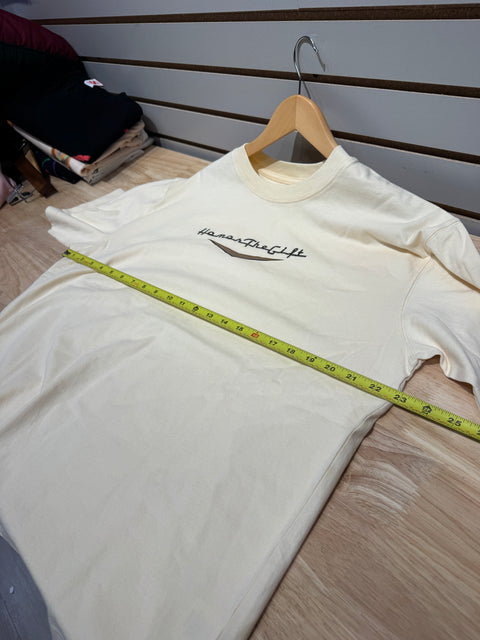 Honor The Gift Embroidered Cream Boxy Tee Sz M