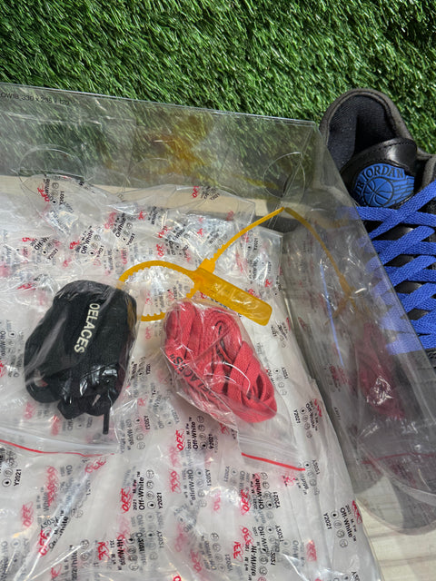 Jordan 2 Retro Low SP Off-White Black Blue Sz 10