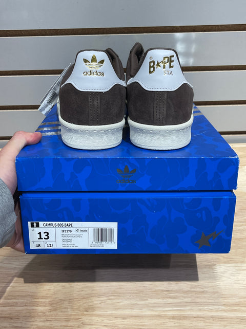adidas Campus 80s Bape 30th Anniversary Brown Sz 13