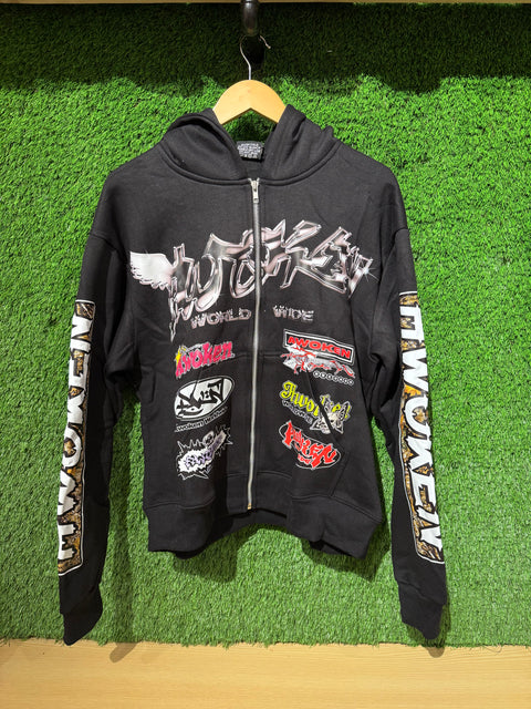 Awoken Dreams World Wide Black Zip Up