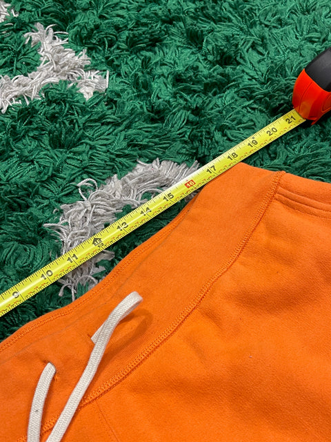 Ralph Lauren Orange Sweat Shorts Green Pony Logo