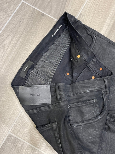 Purple Jeans Waxed Black Denim 36
