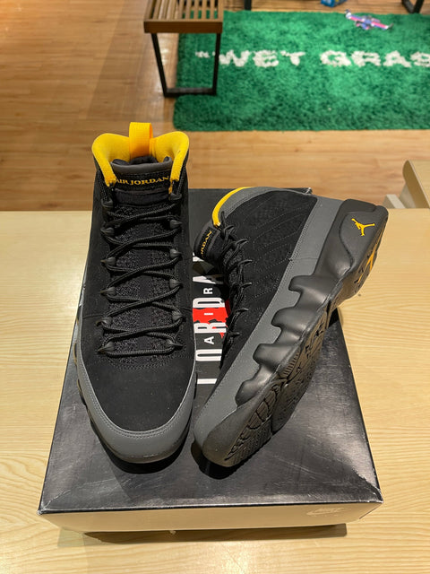 Jordan 9 Retro Dark Charcoal University Gold