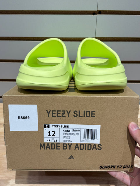 adidas Yeezy Slide Glow Green Sz 12